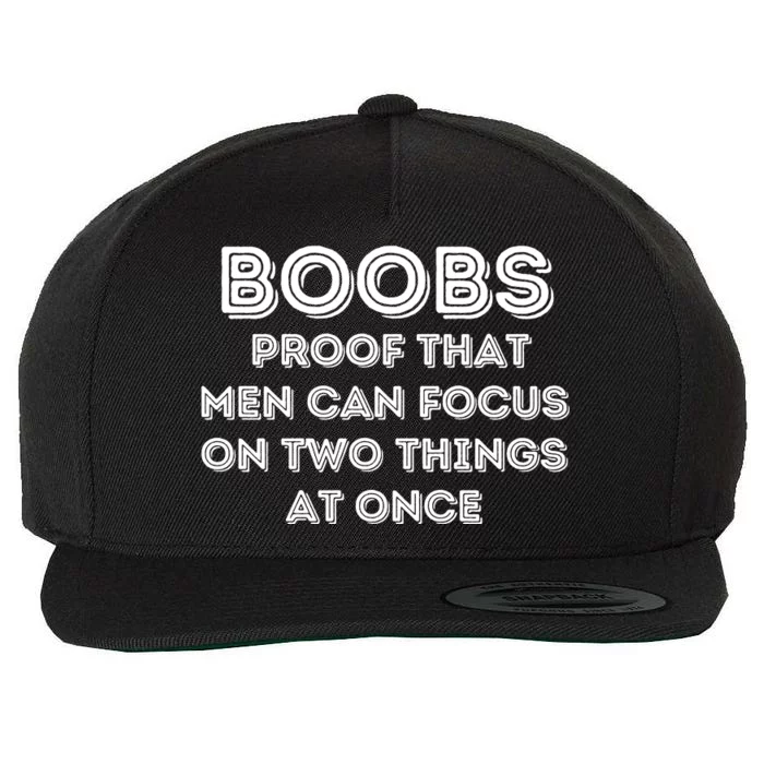 Funny Boobs Adult Humor Joke Wool Snapback Cap