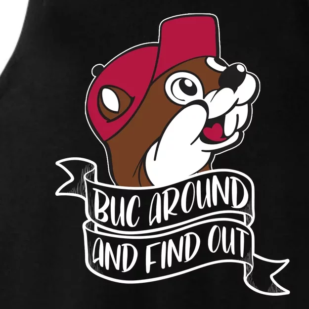 Funny Buc Around And Find Out Ladies Tri-Blend Wicking Tank