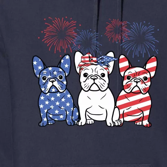 French Bulldog American Flag 4th Of July Independence Day Premium Hoodie