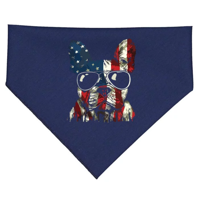 French Bulldog American USA Flag 4th Of July Frenchie USA-Made Doggie Bandana