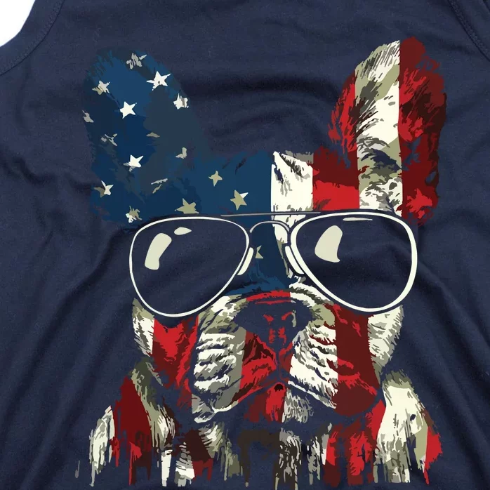 French Bulldog American USA Flag 4th Of July Frenchie Tank Top