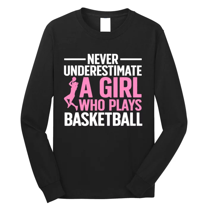 Funny Basketball Art For Teens Basketball Player Long Sleeve Shirt