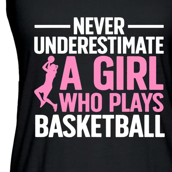 Funny Basketball Art For Teens Basketball Player Ladies Essential Flowy Tank