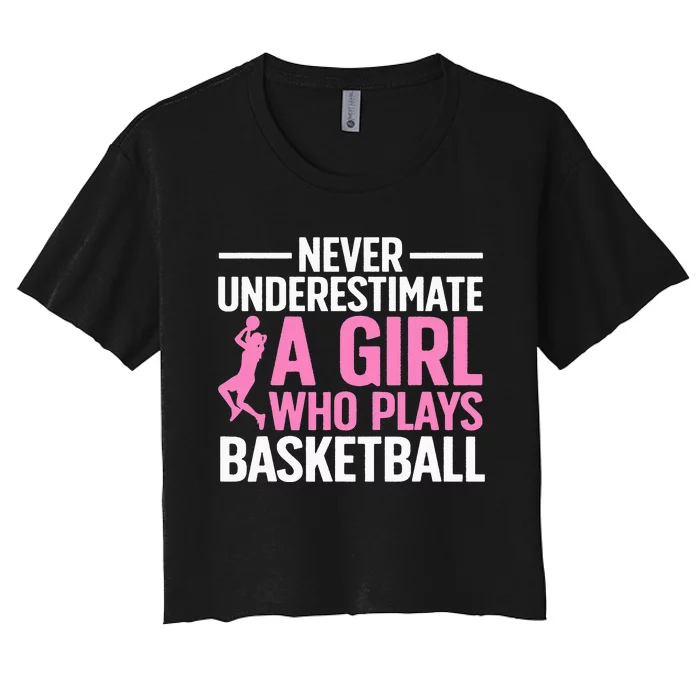 Funny Basketball Art For Teens Basketball Player Women's Crop Top Tee