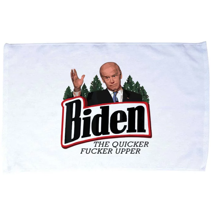 Funny Biden Anti Biden Fjb Funny Political Humor Quicker Fucker Upper Microfiber Hand Towel