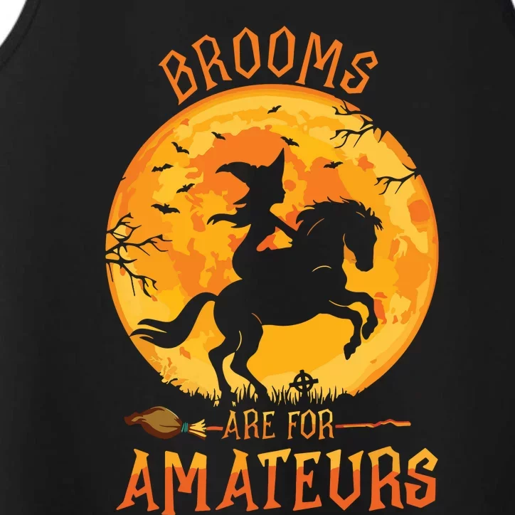 Funny Brooms Are For Amateurs Witch Riding Horse Halloween Performance Tank