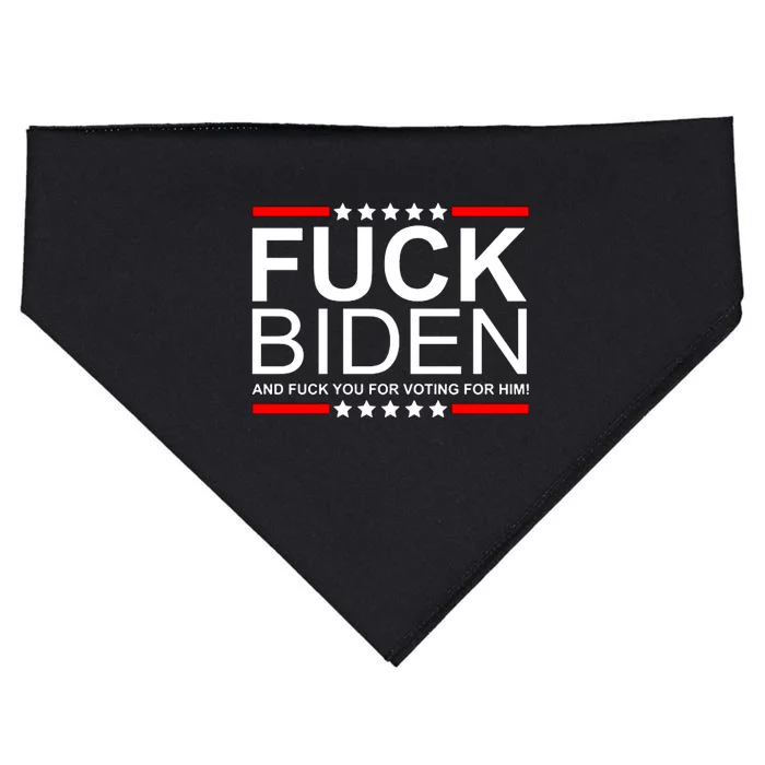 Fuck Biden And Fuck You For Voting For Him Design USA-Made Doggie Bandana