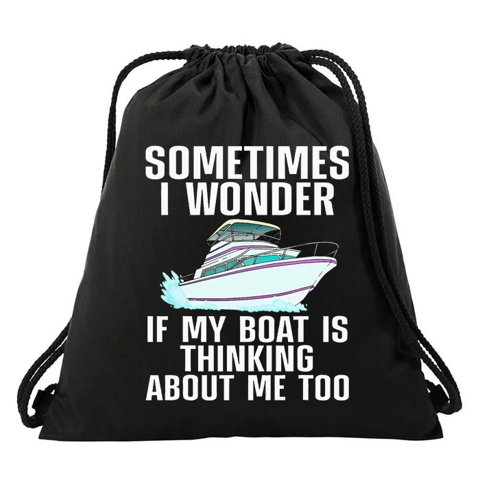 Funny Boat Art Boating Watercraft Boat Owner Drawstring Bag