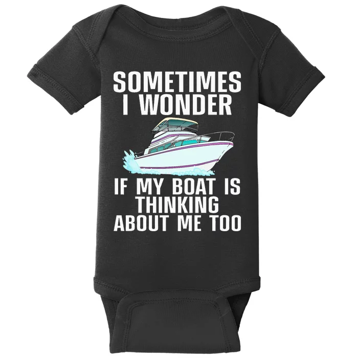 Funny Boat Art Boating Watercraft Boat Owner Baby Bodysuit