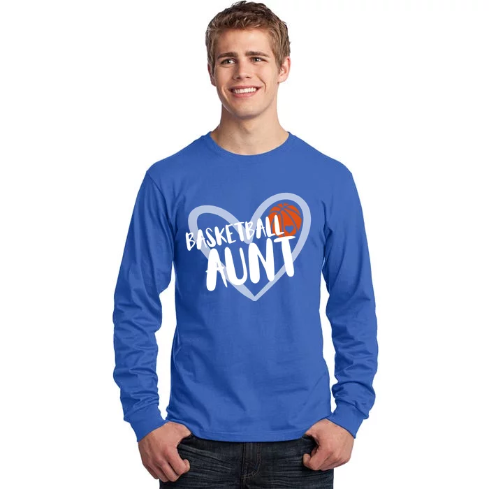 Funny Basketball Aunt Heart Gift Tall Long Sleeve T-Shirt