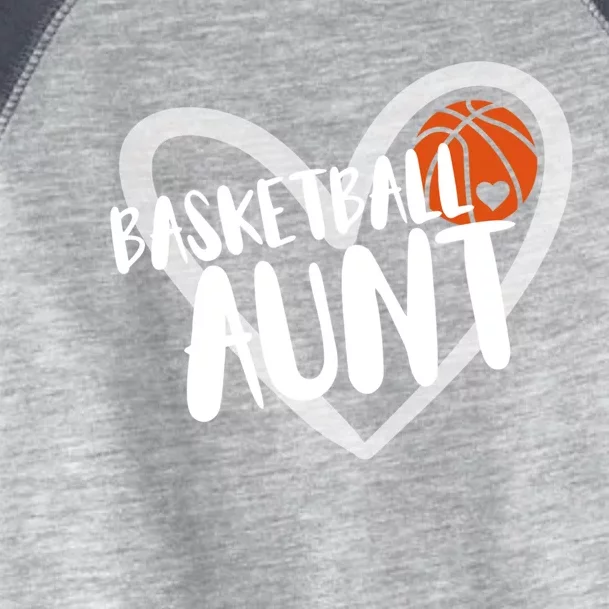 Funny Basketball Aunt Heart Gift Toddler Fine Jersey T-Shirt