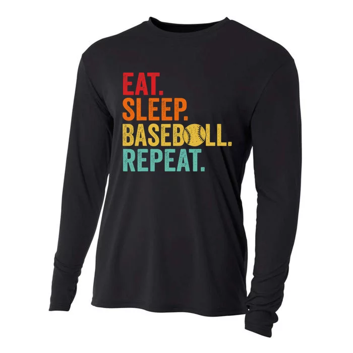 Funny Baseball Art Baseball Players Cooling Performance Long Sleeve Crew