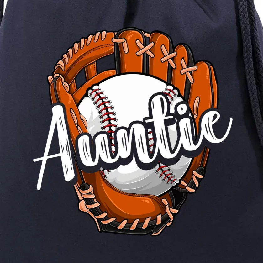 Funny Baseball Auntie Funny Baseball Lover Mothers Day Mama Gift Drawstring Bag