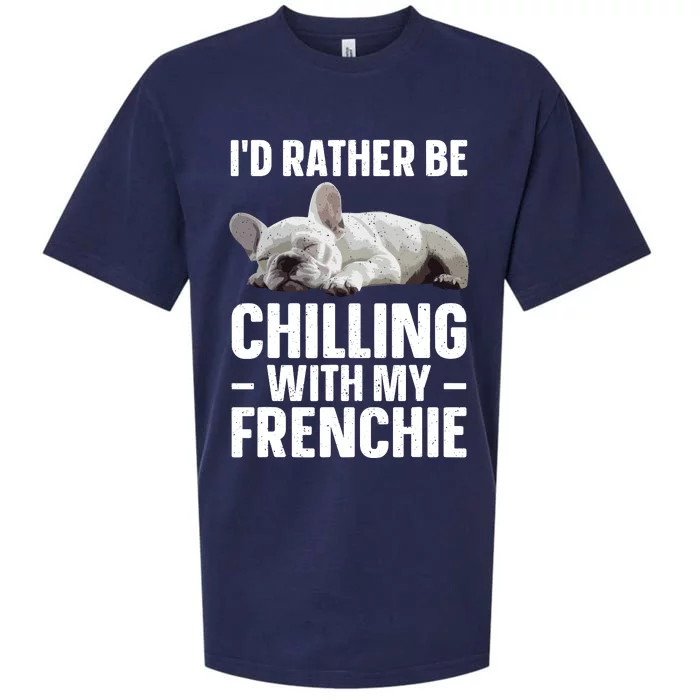 French Bulldog Art French Bulldog Frenchie Sueded Cloud Jersey T-Shirt