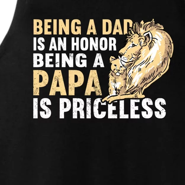 Father´s Being A Dad Is An Honor Being A Papa Is Priceless Gift Ladies Tri-Blend Wicking Tank