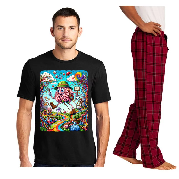 Funny Brain Adventure Landscape AlzheimerS Awareness Gift Pajama Set