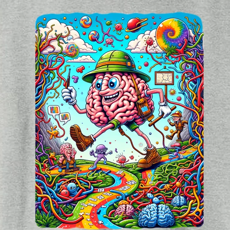 Funny Brain Adventure Landscape AlzheimerS Awareness Gift Women's Crop Top Tee