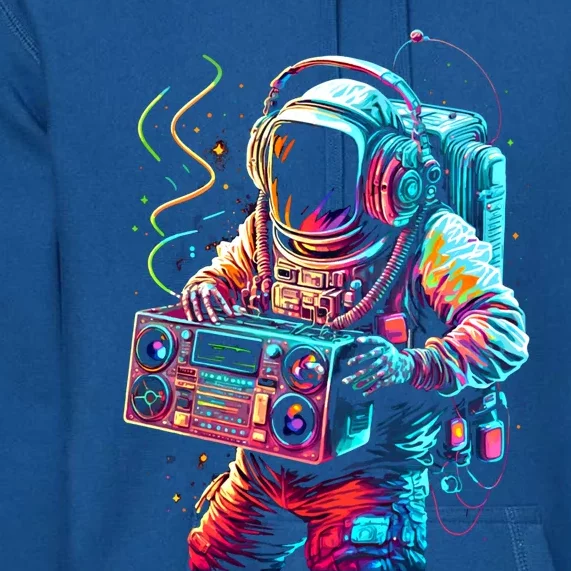 Funky Boombox Astronaut In Space Graphic And Teens Gift Premium Hoodie