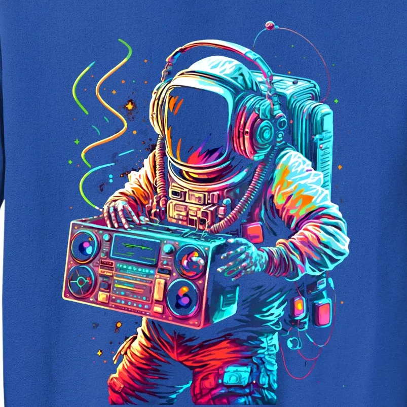 Funky Boombox Astronaut In Space Graphic And Teens Gift Tall Sweatshirt