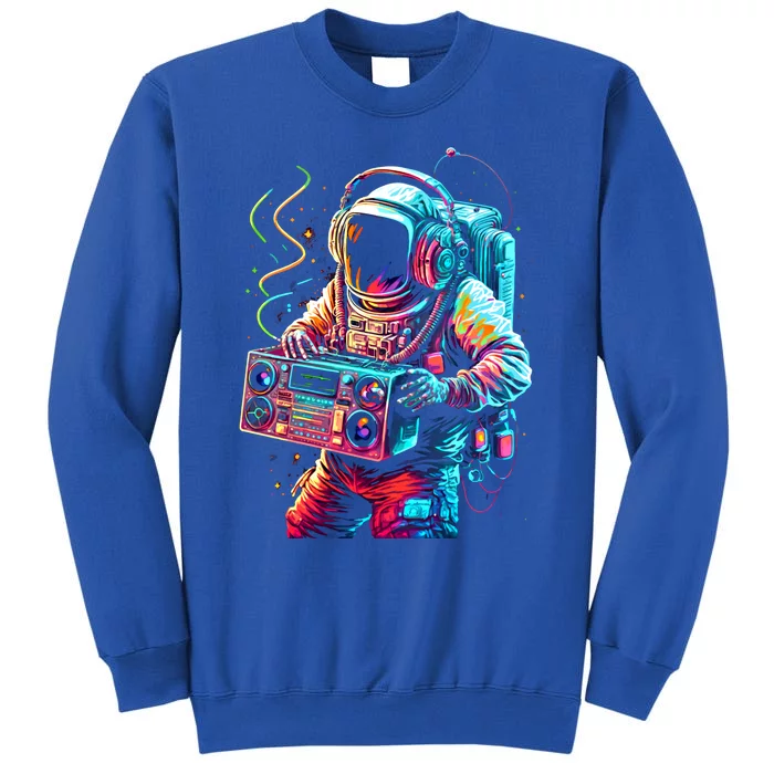 Funky Boombox Astronaut In Space Graphic And Teens Gift Tall Sweatshirt