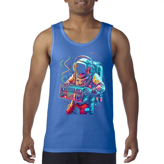 Funky Boombox Astronaut In Space Graphic And Teens Gift Tank Top