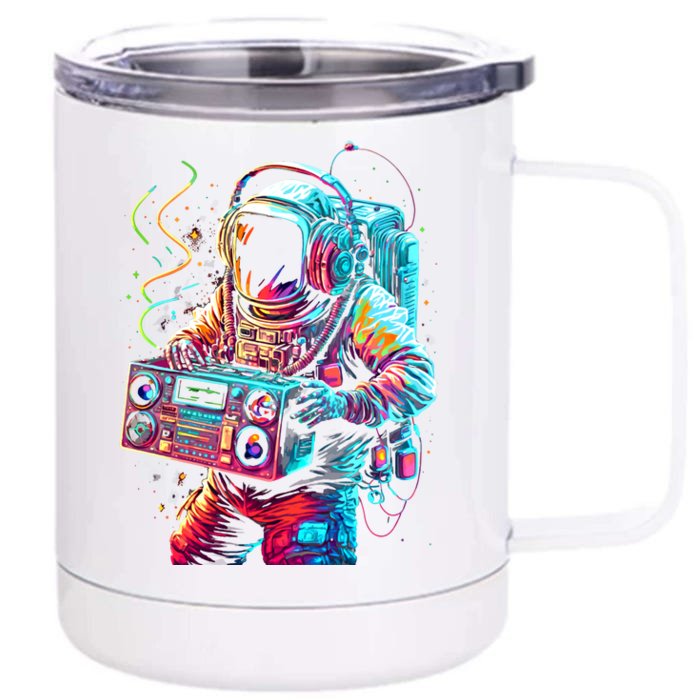 Funky Boombox Astronaut In Space Graphic And Teens Gift Front & Back 12oz Stainless Steel Tumbler Cup