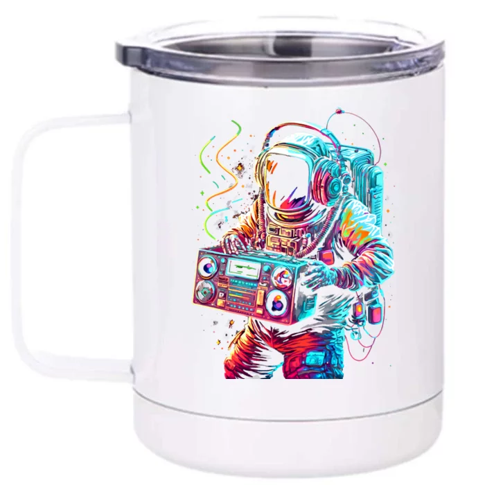 Funky Boombox Astronaut In Space Graphic And Teens Gift Front & Back 12oz Stainless Steel Tumbler Cup