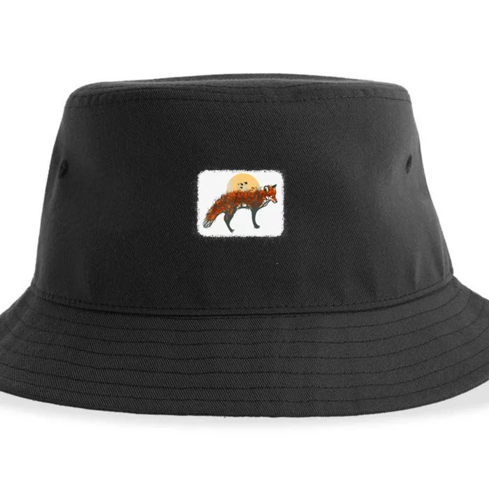 Fox Beautiful Animal Fall Tree Forest Vintage Fox Lover Sustainable Bucket Hat