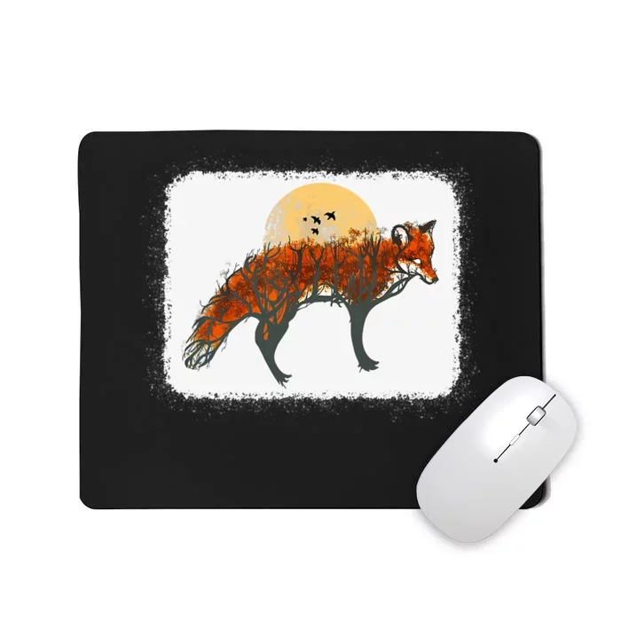 Fox Beautiful Animal Fall Tree Forest Vintage Fox Lover Mousepad