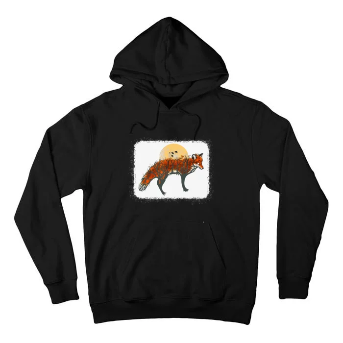 Fox Beautiful Animal Fall Tree Forest Vintage Fox Lover Tall Hoodie