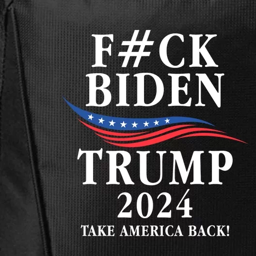 Fuck Biden American President Donald Trump 2024 Election US Flag City Backpack