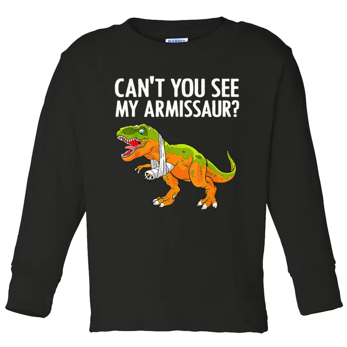 Funny Broken Arm For Hand Wrist Injury Dinosaur Toddler Long Sleeve Shirt