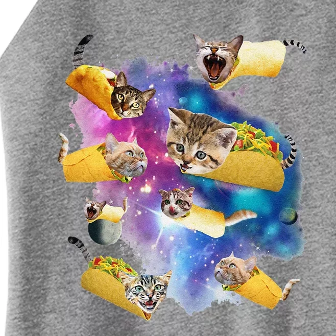 Funny Burrito And Taco Cat In Space Tacocat Tee Gift Idea Women’s Perfect Tri Rocker Tank