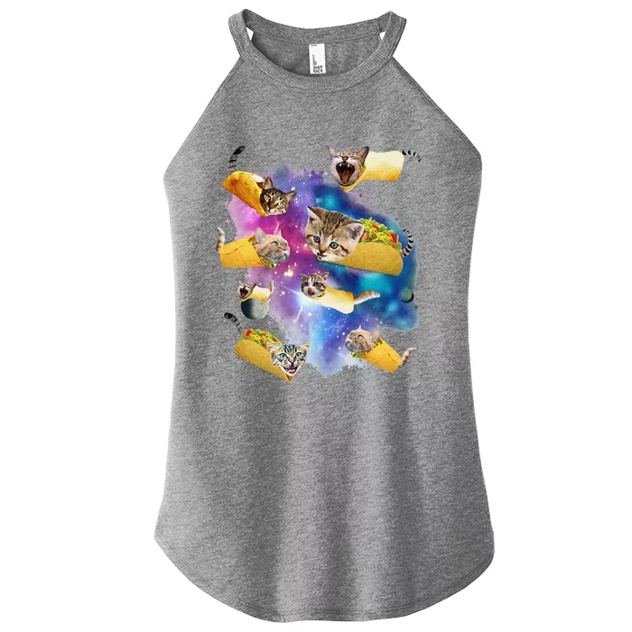 Funny Burrito And Taco Cat In Space Tacocat Tee Gift Idea Women’s Perfect Tri Rocker Tank