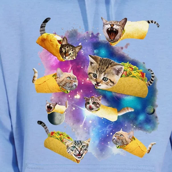 Funny Burrito And Taco Cat In Space Tacocat Tee Gift Idea Unisex Surf Hoodie