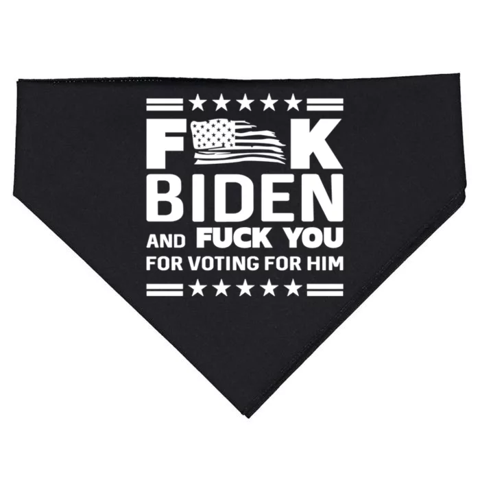 F*ucK Biden And F You For Voting For Him USA-Made Doggie Bandana