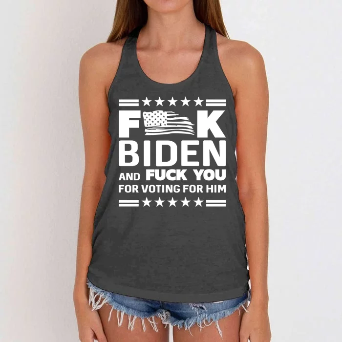 F*ucK Biden And F You For Voting For Him Women's Knotted Racerback Tank