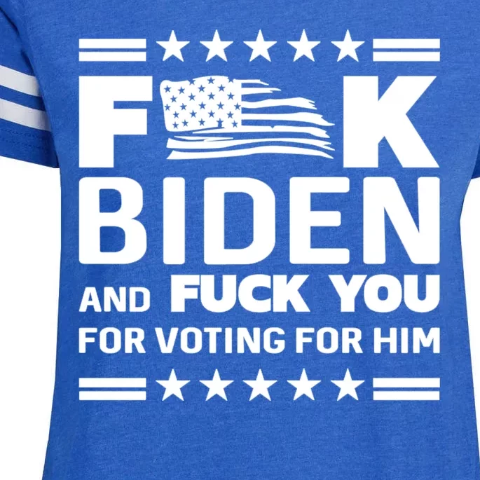 F*ucK Biden And F You For Voting For Him Enza Ladies Jersey Football T-Shirt