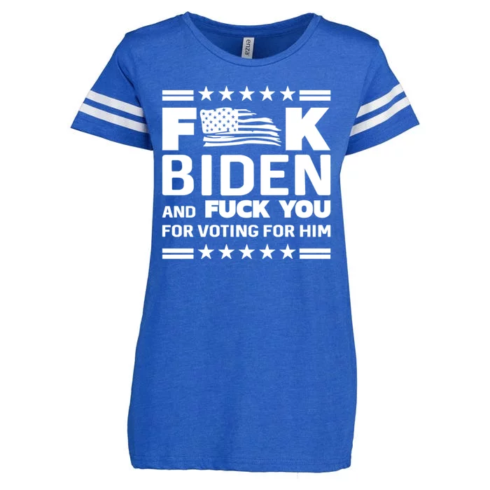 F*ucK Biden And F You For Voting For Him Enza Ladies Jersey Football T-Shirt