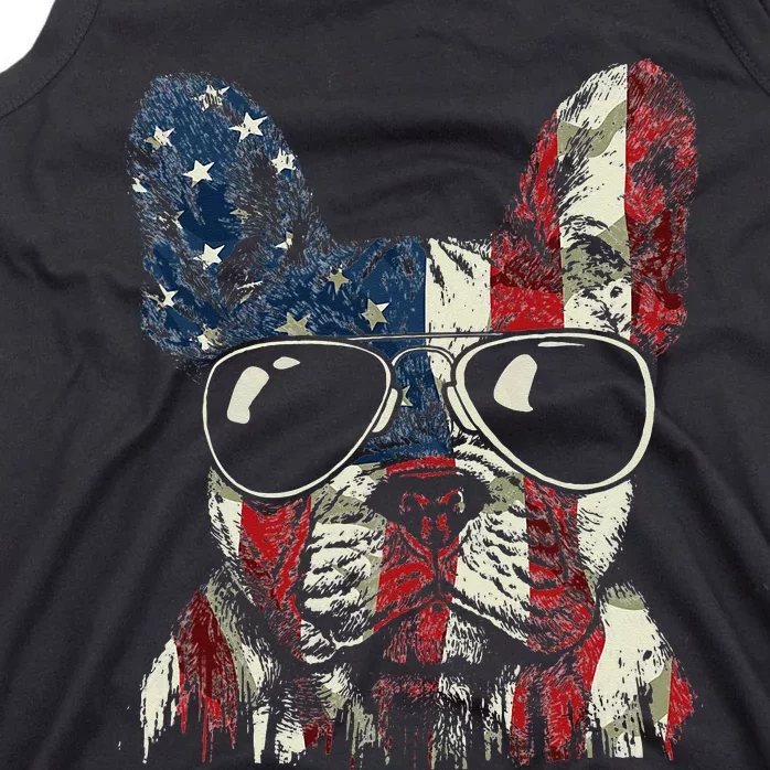 French Bulldog American USA Flag 4th of July Frenchie Tank Top