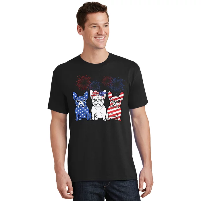 French Bulldog American Flag 4th Of July Independence Day T-Shirt