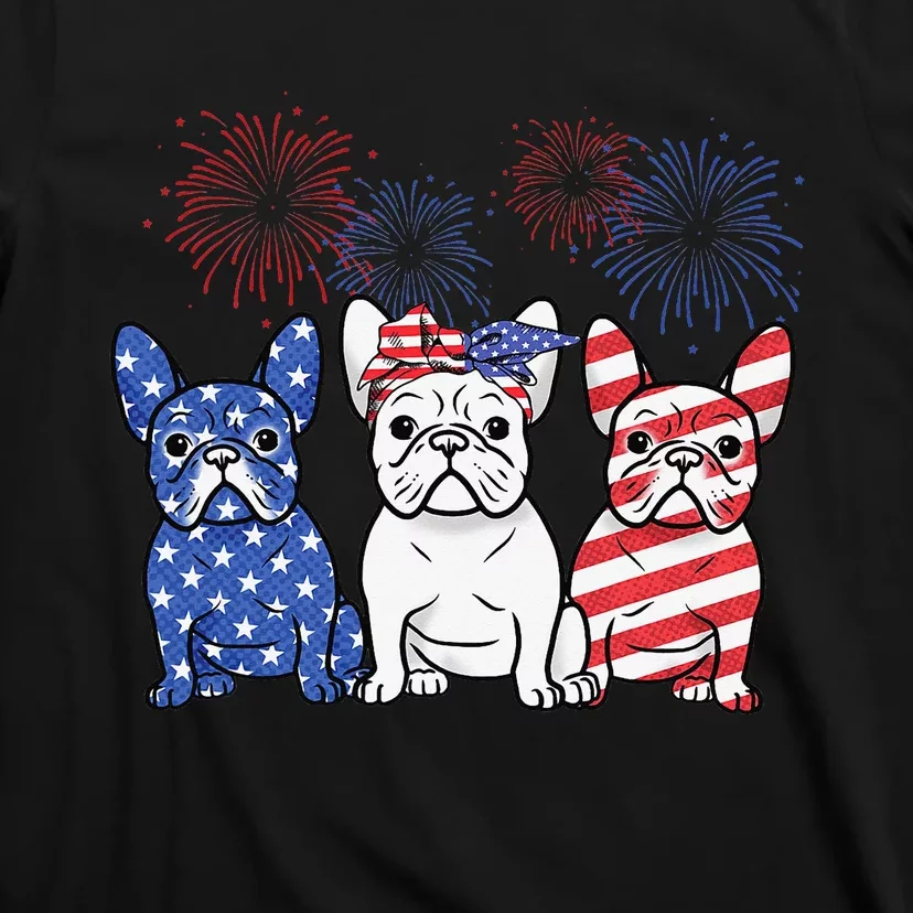 French Bulldog American Flag 4th Of July Independence Day T-Shirt