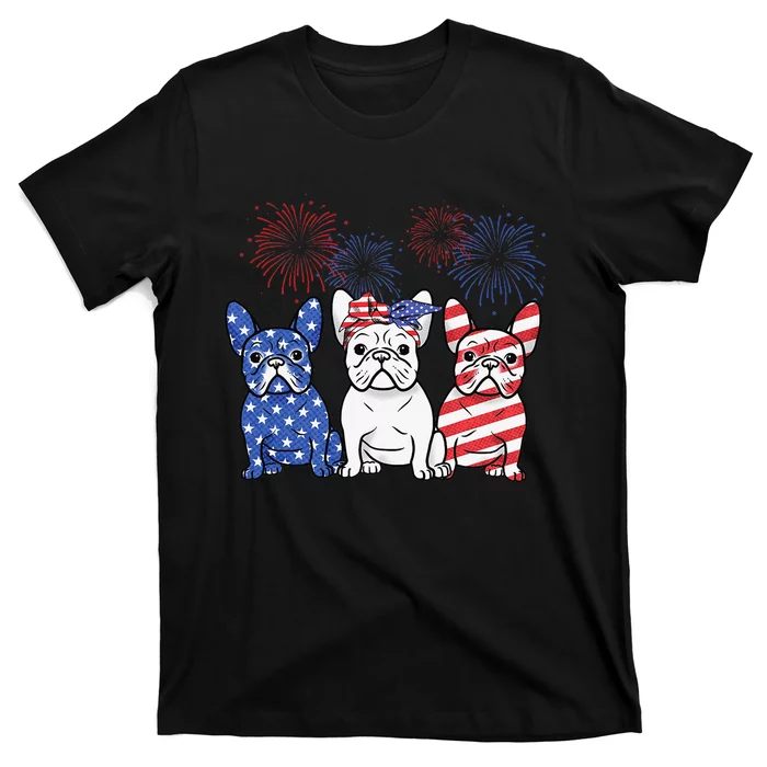 French Bulldog American Flag 4th Of July Independence Day T-Shirt