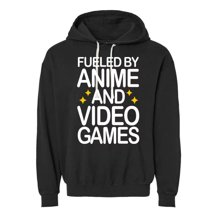 Fueled By Anime And Video Games Gaming Garment-Dyed Fleece Hoodie