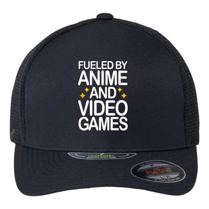 Fueled By Anime And Video Games Gaming Flexfit Unipanel Trucker Cap