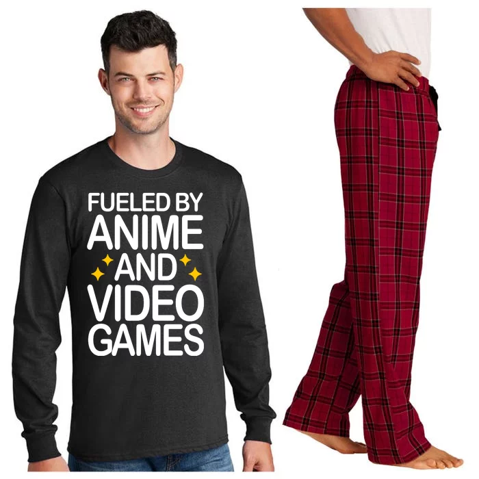 Fueled By Anime And Video Games Gaming Long Sleeve Pajama Set