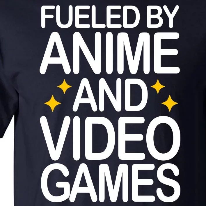 Fueled By Anime And Video Games Gaming Tall T-Shirt