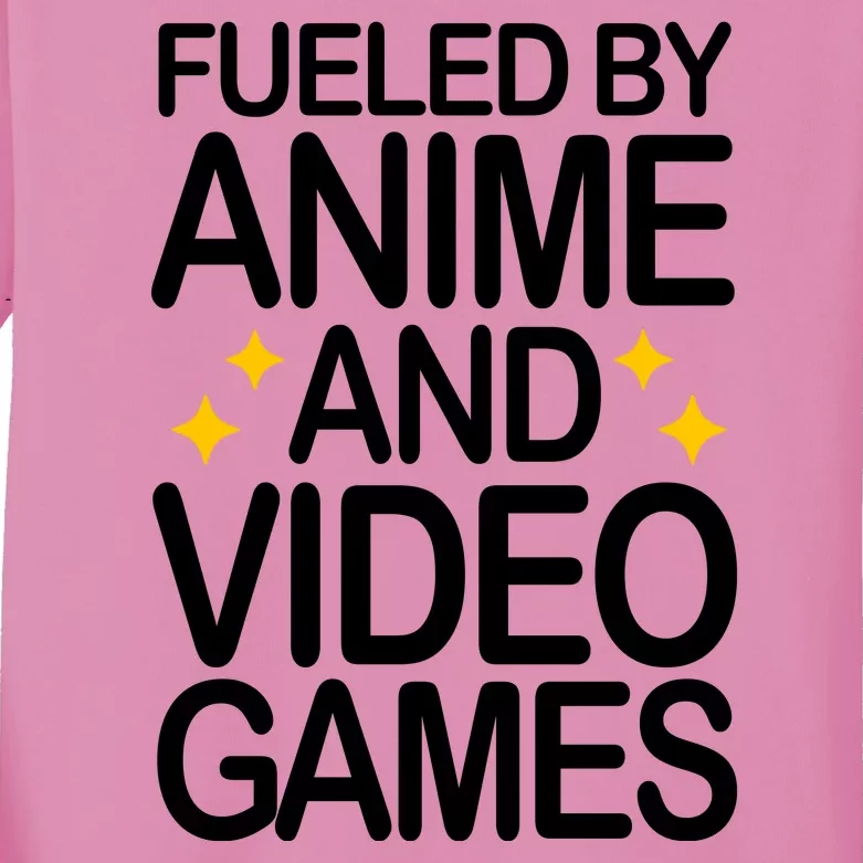 Fueled By Anime And Video Games Gaming Kids Long Sleeve Shirt