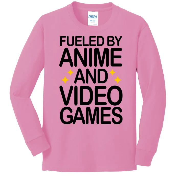 Fueled By Anime And Video Games Gaming Kids Long Sleeve Shirt