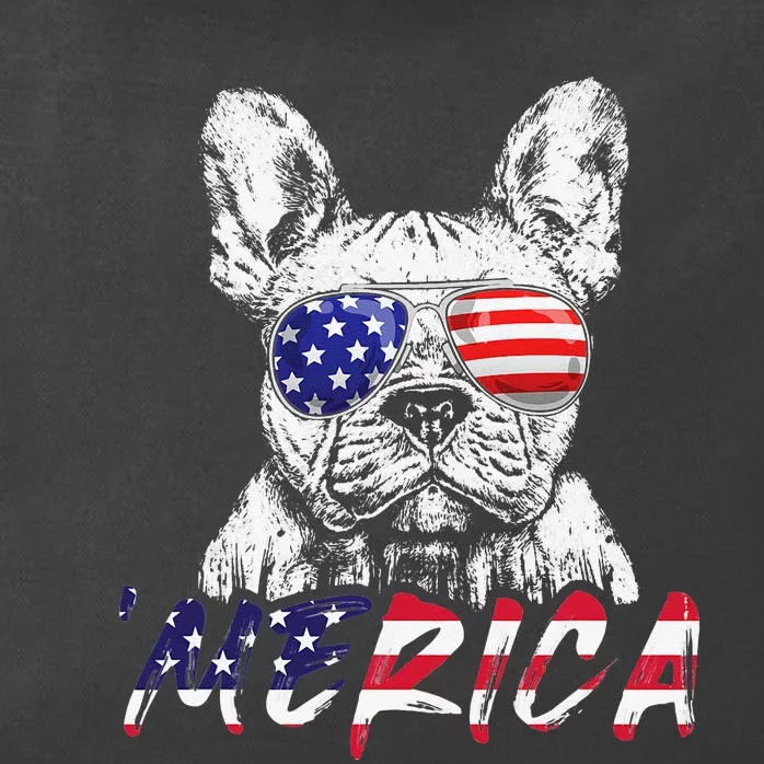 French Bulldog American USA Flag Merica 4th Of July Frenchie Zip Tote Bag